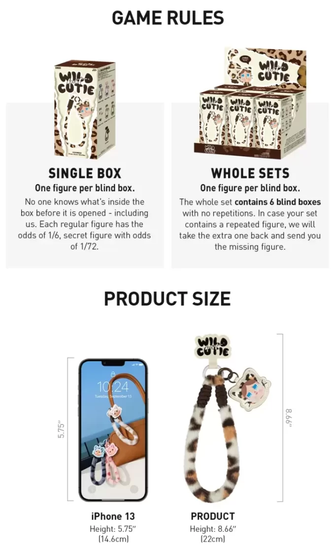 CRYBABY Wild But Cutie Series-Phone Charm Blind Box CRYBABY Wild But Cutie Series-Phone Charm Blind Box