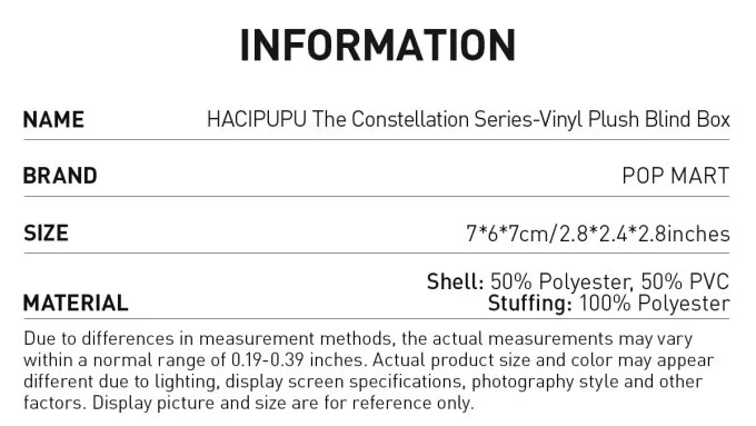 HACIPUPU The Constellation Series-Vinyl Plush Blind Box