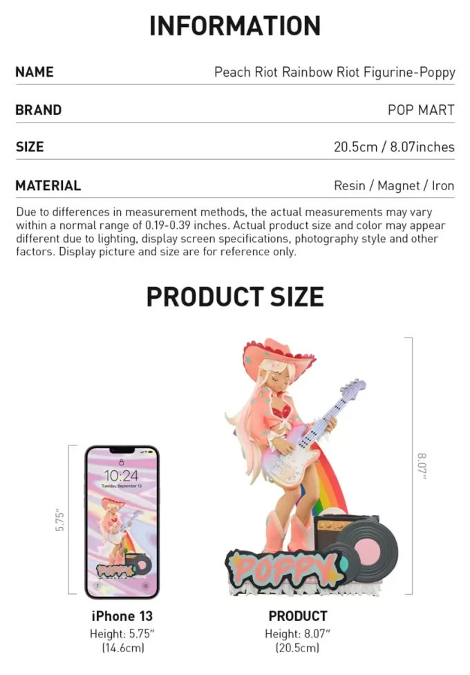 Peach Riot Rainbow Riot Figurine-Poppy